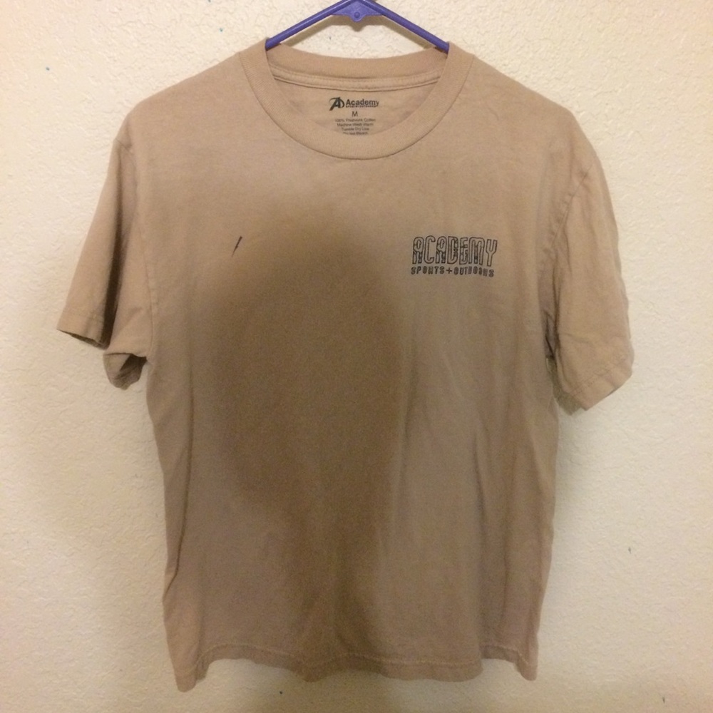 Academy medium light brown fishing t shirt